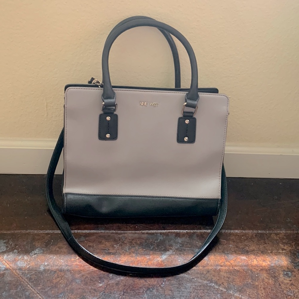 Gray and black Nine West crossbody bag